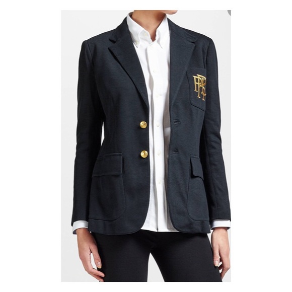 LizWear Blazer Black Vintage Preppy Style 100% Cotton Ivy League Blazer Size 8 - Picture 10 of 12